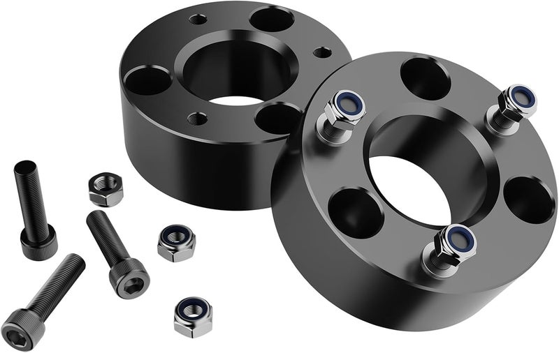 Lifronkit 3" Ram 1500 Leveling Lift Kit, 3in Front Suspension Lift Kit Forged Strut Spacers for 2006-2024 Dodge Ram 1500 4WD, Dakota 2WD/4WD 2005-2007&2009-2011, CNC Machine Black Anodized - Image 1